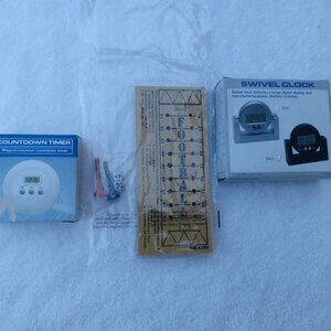 Bundle tricky football board game-brain teaser & quartz Swivel clocks, brand new
